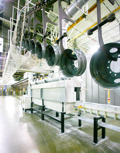 Powder coating line for automotive industry